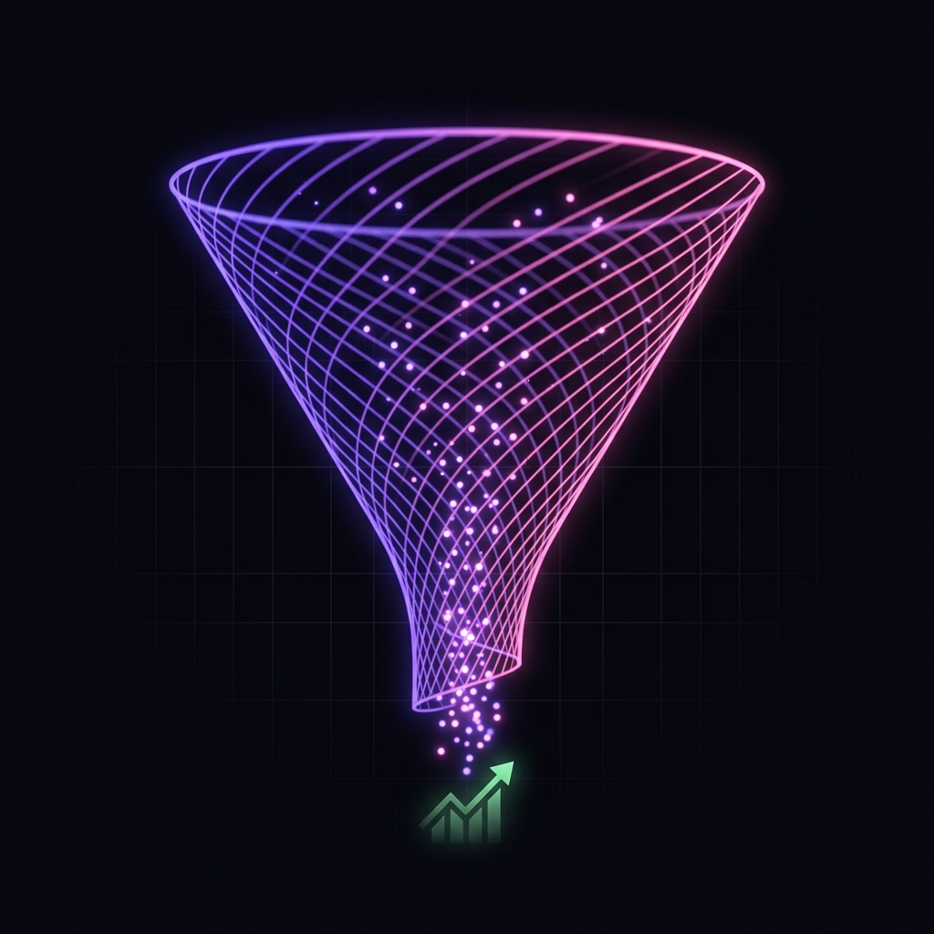 Abstract funnel and growth visual